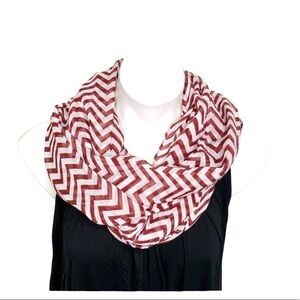 Chevron Infinity Scarf Maroon/White